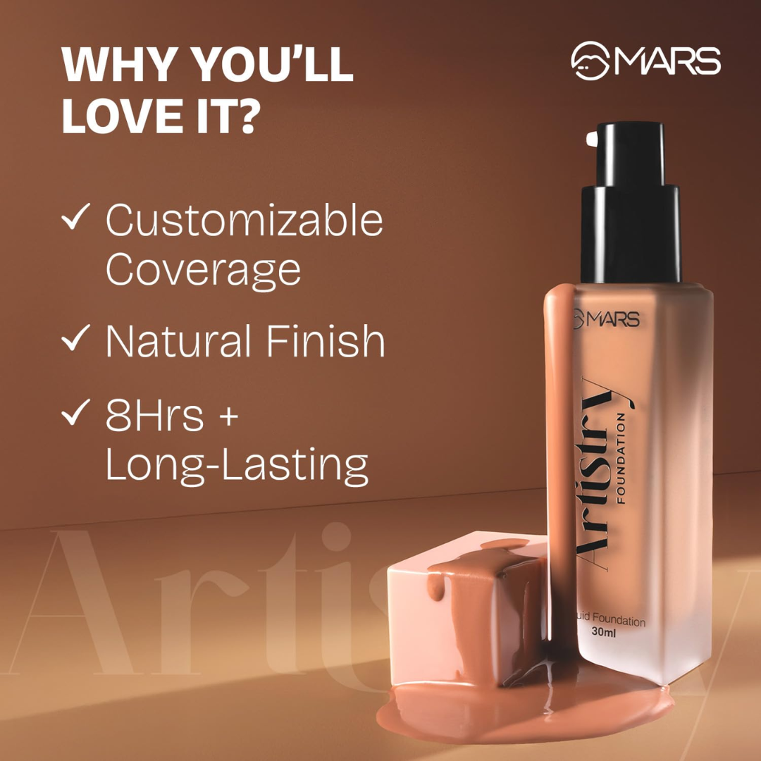 MARS Liquid Blossom Foundation & Concealer Set | SPF 50+ PA++++, Longwear, Crease-Resistant & Customizable Coverage