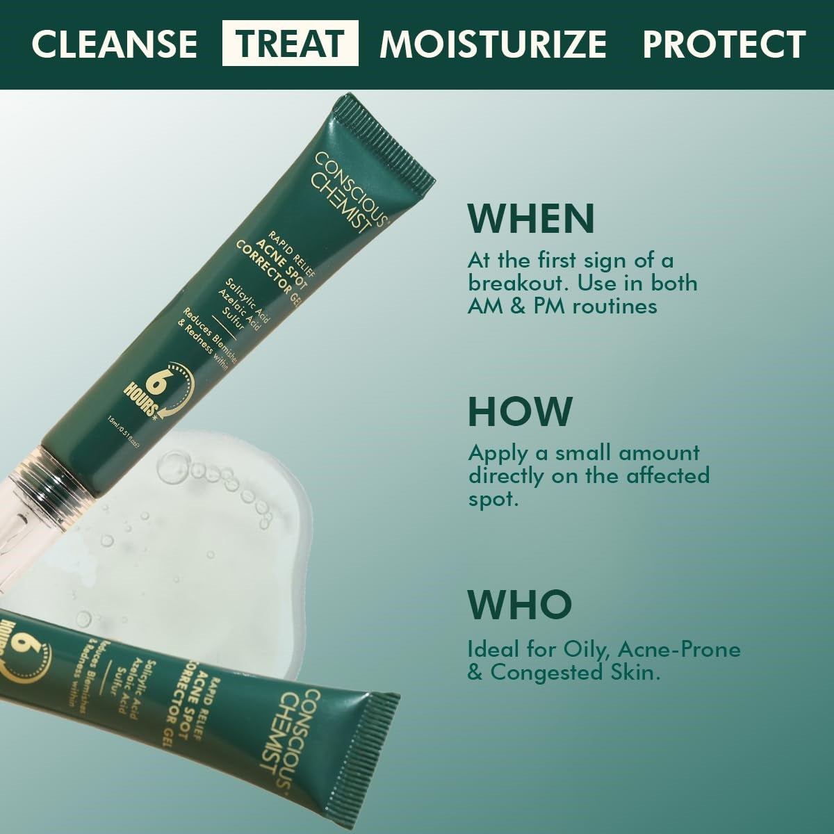 Rapid Relief Acne Spot Corrector Gel (15g)| Triple-Action Treatment For Men & Women