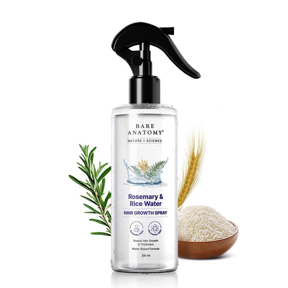 Rosemary & Rice Water Spray For Natural Hair Growth & Hair Thickness
