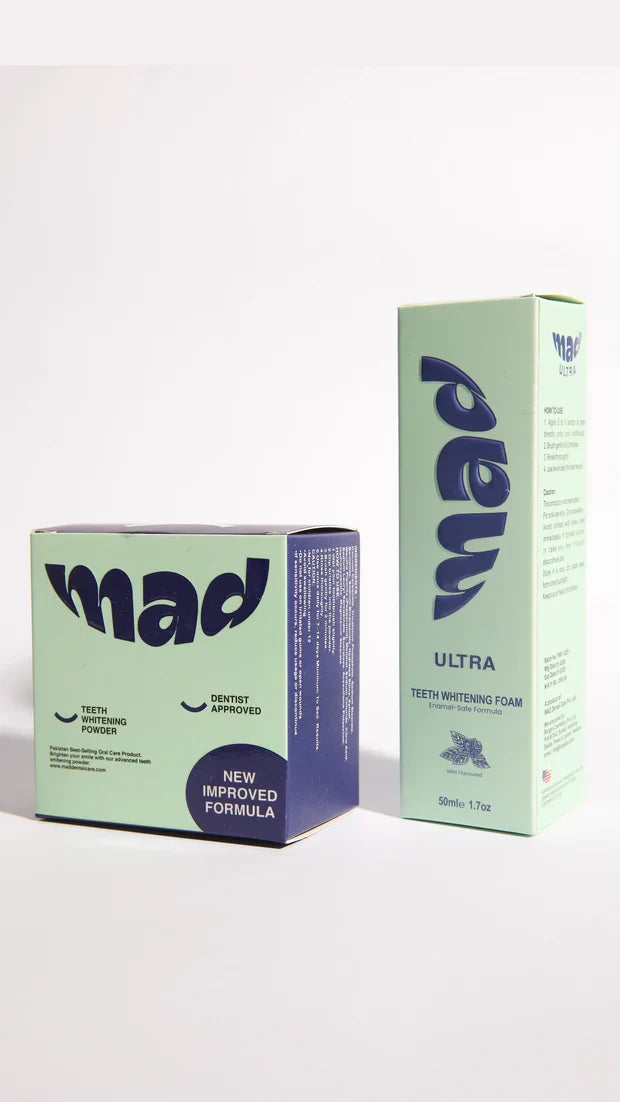 MAD Teeth Whitening Foam + MAD Teeth Whitening Powder (RECOMMENDED) 20% EXTRA DISCOUNT