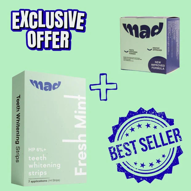 MAD Dental Pro White Strips + MAD Teeth Whitening Powder (HIGHLY RECOMMENDED) 50% EXTRA DISCOUNT Sale price