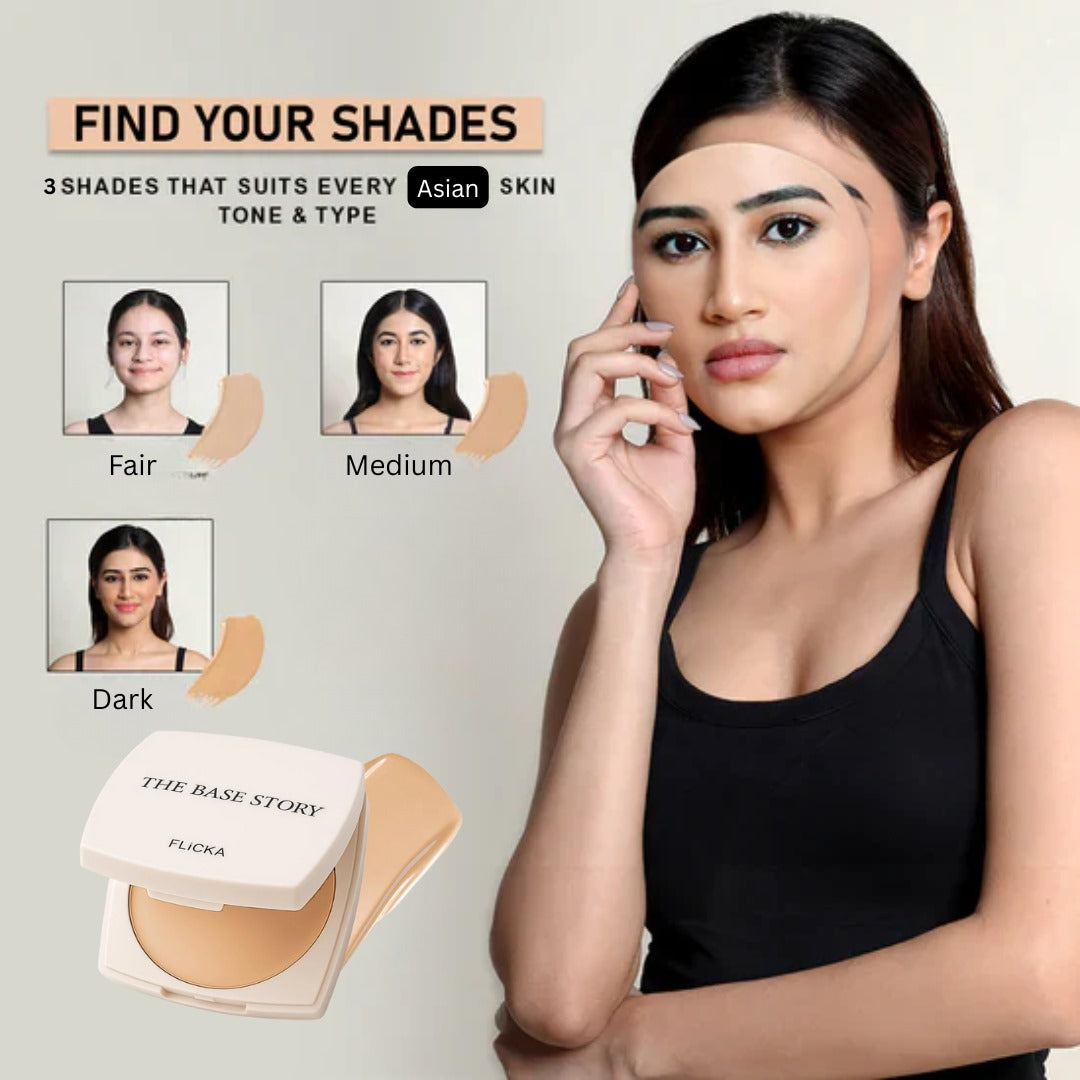 Flicka The Base Story Foundation - High Coverage, Skincare-Infused & Waterproof